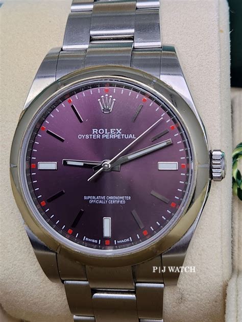 39mm pre owned rolex oyster perpetual grape face|Rolex Oyster Perpetual size chart.